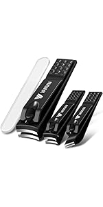 Nail Clippers for Thick Nails, 16mm Wide Jaw Opening Oversized Toenail Clippers Cutter with Sharp Curved Blade and Nail File, Heavy Duty Stainless Steel Fingernail Clippers for Seniors Elderly