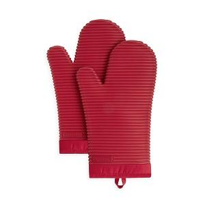 KITCHENAID Ribbed Soft Silicone Oven Mitt 2-Pack Set, 7.5
