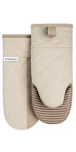 KITCHENAID Ribbed Soft Silicone Oven Mitt 2-Pack Set, 7.5