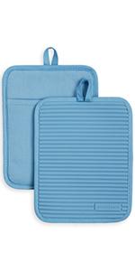 KITCHENAID Ribbed Soft Silicone Oven Mitt 2-Pack Set, 7.5