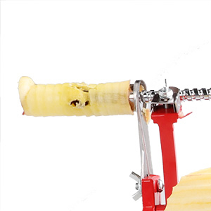Apple Peeler Corer, Long lasting Chrome Cast Magnesium Alloy Apple Peeler Slicer Corer with Stainless Steel Blades and Powerful Suction Base for Apples and Potato(Red)