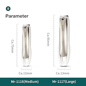 MR.GREEN Nail Clippers Anti Splash Fingernail Cutter Stainless Steel Manicure Tools Nail Scissors Detachable Design Nail Trimmer (Medium)