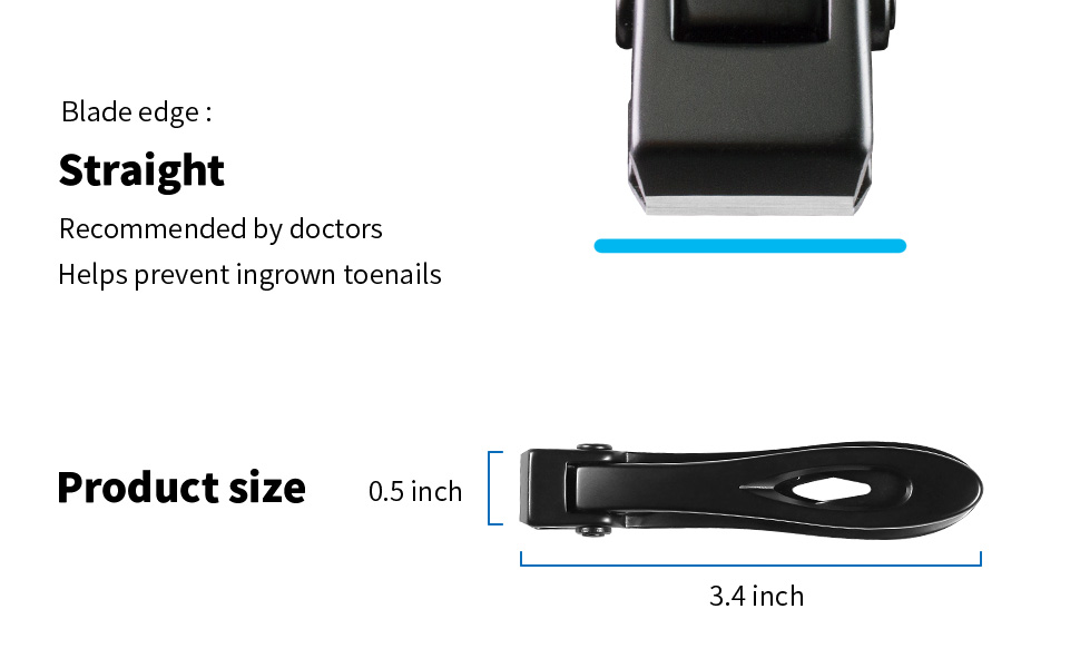 Straight Nail Clipper, 17mm Wide Jaw Opening Extra Large Toenail Clippers for Thick Nails or Tough Fingernail & Ingrown Toenail, Heavy Duty Thick Toenail Clippers for Seniors, Men, Adult