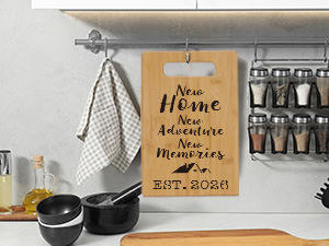 House Warming Gifts New Home, Perfect House Warming Gifts, New Home Gift Idea for Women Men Homeowner, New Apartment Essentials, New Home New Adventure New Memories 2026 Cutting Board