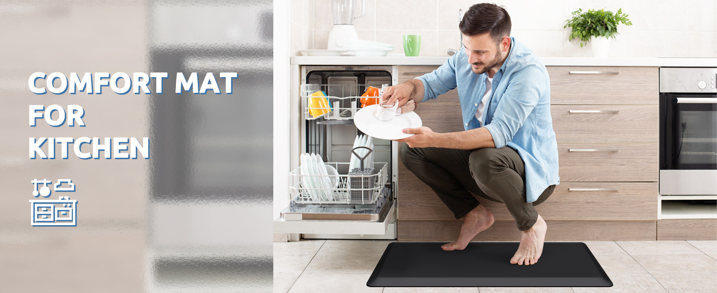 KitchenClouds Kitchen Mat Cushioned Anti Fatigue Rug 17.3