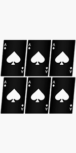 Chumia Poker Card Bottle Openers Stainless Steel Poker Card Beer Ace Bottle Cap Openers for Wedding Birthday Party Bridal Shower Table Tools Supplies(Silver, Black,24 Pieces)