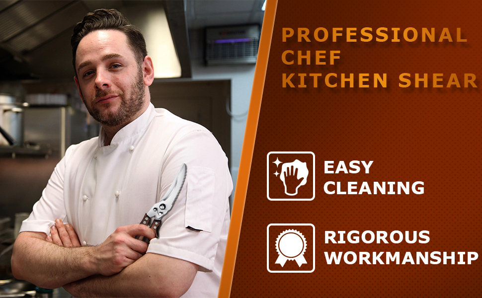 Poultry Shears, Heavy Duty Kitchen Shears with Serrated Edge, No Rust Spring Loaded, Multipurpose Stainless Steel Kitchen Scissors for Chicken, Bone, Meat, Turkey, Fish Thanksgiving Christmas Gifts