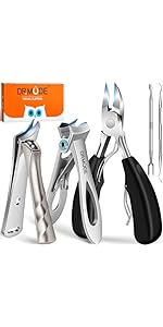 German Nail Clippers for Men with Catcher, Heavy Duty Toe Nail Clippers for Thick Nails Seniors, Portable Ultra Sharp Fingernail Clippers with Wide Mouth, Anti Splash Stainless Steel Nail Cutter