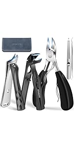 German Nail Clippers for Men with Catcher, Heavy Duty Toe Nail Clippers for Thick Nails Seniors, Portable Ultra Sharp Fingernail Clippers with Wide Mouth, Anti Splash Stainless Steel Nail Cutter