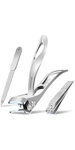 German Nail Clippers for Men with Catcher, Heavy Duty Toe Nail Clippers for Thick Nails Seniors, Portable Ultra Sharp Fingernail Clippers with Wide Mouth, Anti Splash Stainless Steel Nail Cutter