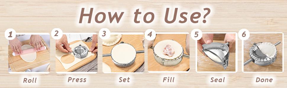 COTEY 6 Inch Empanda Press, Large Stainless Steel Dumpling Maker, 2-in-1 Dough Cutter/Dumpling Mold for Empanada, Dumpling, Ravioli, Pierogi & Hand Pie