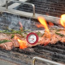 Jim Beam, Pack of 4 Poultry Meat, Instant Read Food Stainless Steel Dial Mates Barbecue BBQ Tools, Grilling and Baking Steak Thermometers, Set of 4, Mini, Red, (JB0134-1)