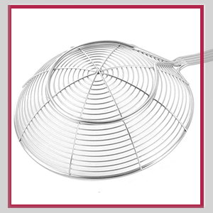Stainless Steel Spider Strainer Skimmer Spoon For Frying and Cooking - Set of 3 Solid Wire Asian Strainer Ladle Pasta Strainer with Long Handle, Professional Kitchen Skimmer Ladle