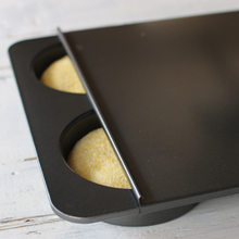 6 Cup Straight Side Jumbo English Muffin Cupcake Pan with Lid, Nonstick Hamburger Burger Bun Mold Muffin Pan for Baking Egg Sandwich Frittata Cinnamon Roll Focaccia Quiche Pancake