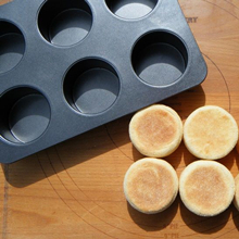 6 Cup Straight Side Jumbo English Muffin Cupcake Pan with Lid, Nonstick Hamburger Burger Bun Mold Muffin Pan for Baking Egg Sandwich Frittata Cinnamon Roll Focaccia Quiche Pancake