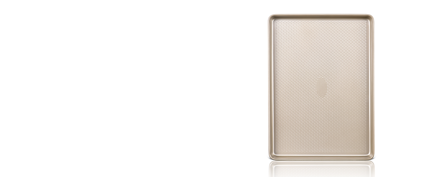 HONGBAKE Ceramic Baking Sheet Pan Set, Cookie Sheet for Oven, Bakeware Sets with Wider Grips, 3 Pack Half/Jelly Roll/Quarter Baking Tray, Premium, Dishwasher Safe - Dark Grey