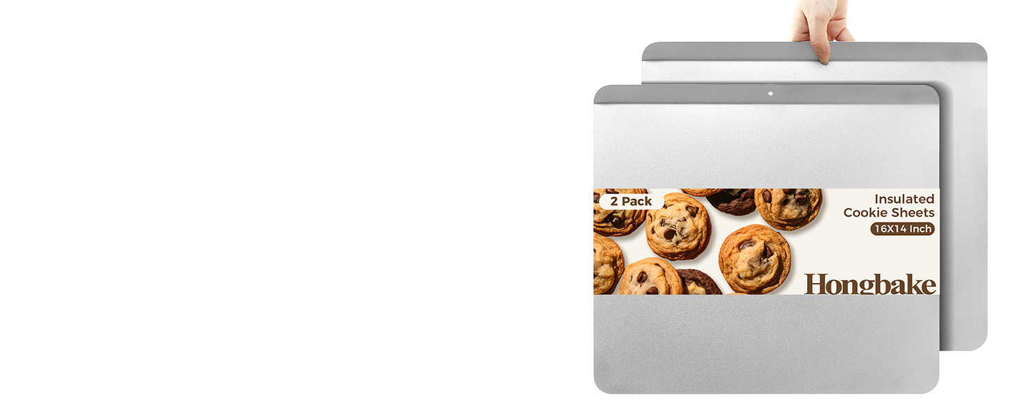 HONGBAKE Ceramic Baking Sheet Pan Set, Cookie Sheet for Oven, Bakeware Sets with Wider Grips, 3 Pack Half/Jelly Roll/Quarter Baking Tray, Premium, Dishwasher Safe - Dark Grey