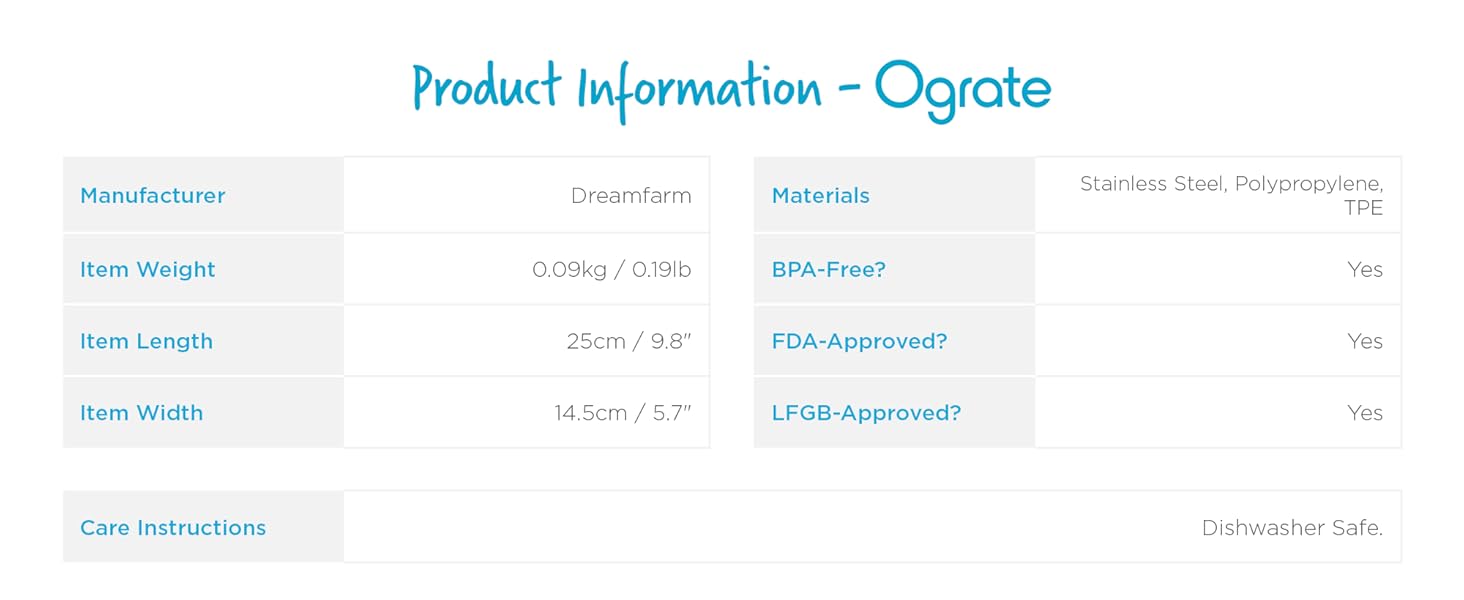 Dreamfarm Ograte Two-Sided Medium Food & Vegetable Speed-Grater with Non-Slip Bowl Hook & Foot - 3mm Medium Grater, Yellow