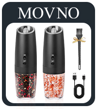 Gravity Electric Salt and Pepper Grinder Set, Battery Powered LED Light One Hand Automatic Operation, Adjustable Coarseness Mill Grinders Shakers Black (A.Black 2p)