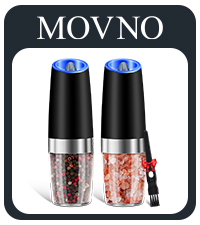 Gravity Electric Salt and Pepper Grinder Set, Battery Powered LED Light One Hand Automatic Operation, Adjustable Coarseness Mill Grinders Shakers Black (A.Black 2p)