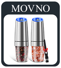 Gravity Electric Salt and Pepper Grinder Set, Battery Powered LED Light One Hand Automatic Operation, Adjustable Coarseness Mill Grinders Shakers Black (A.Black 2p)