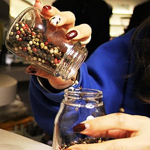 Salt and Pepper Grinder Shakers Set Spice Mill Refillable Grinders (2.5 inches x 5.1 inches)