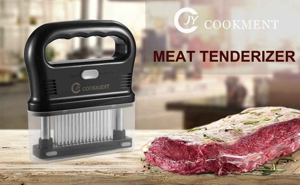 JY COOKMENT Meat Tenderizer Tool with 48 Stainless Steel Ultra Sharp Needle Blades, Detachable Kitchen Cooking Tool Best For Tenderizing, BBQ, Marinade