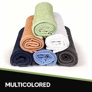 Towel and Linen Mart 100% Cotton - 24 Pack Wash Cloth Set - Flannel Face Cloths, Highly Absorbent and Soft Feel Fingertip Towels (Multi, Pack of 24)