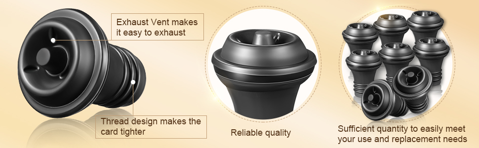 Honoson 24 Pieces Wine Stopper Resealable Pump Vacuum Silicone Saver Practical for Kitchen Supplies Bottle Tools (Black)