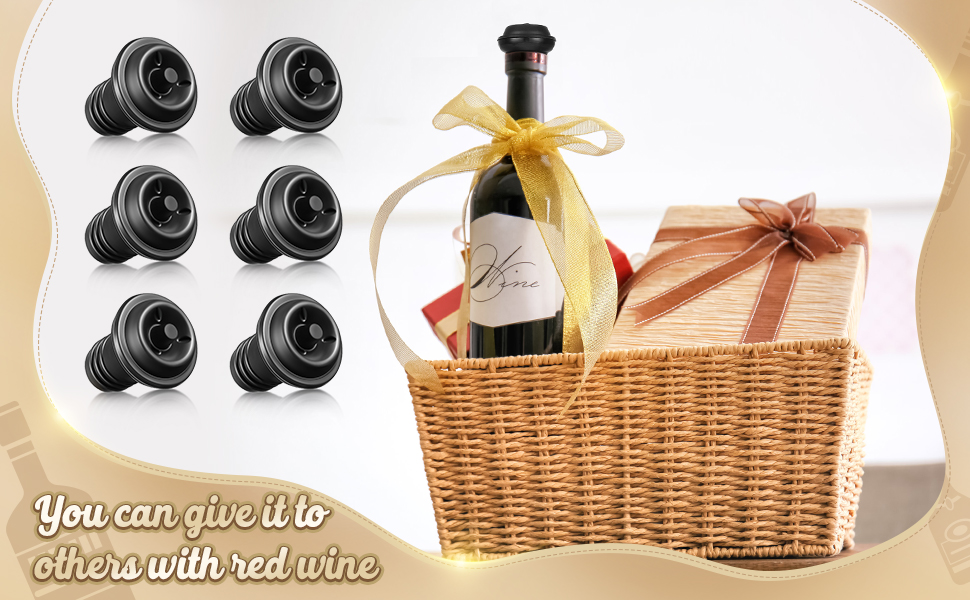 Honoson 24 Pieces Wine Stopper Resealable Pump Vacuum Silicone Saver Practical for Kitchen Supplies Bottle Tools (Black)