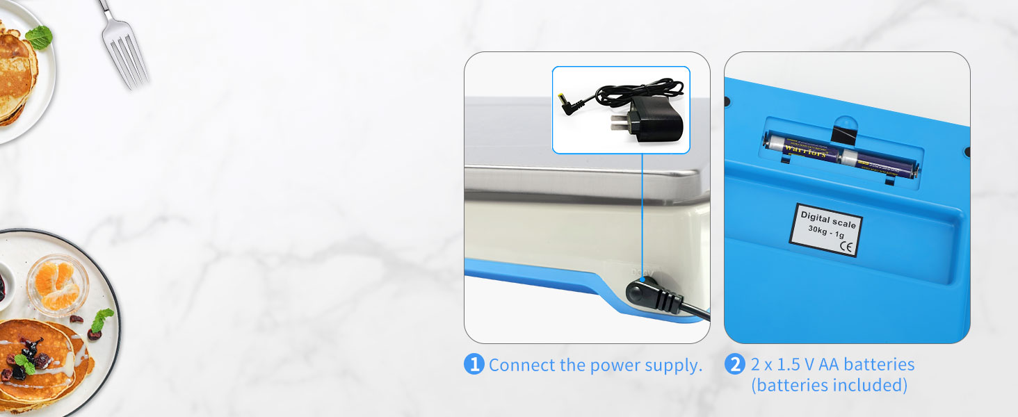 Large Digital Kitchen Scale 30KG Commercial Food Scale 66LB for Baking Bread Meat Stainless Steel Price Computing Scale LCD Display,Prep Counting Scale for Parts and Coins Adapter Included