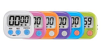 6 Pack Multi-Function Electronic Timer - Magnetic Digital Timers Big LCD Display The Loud/Silent Switch Countdown Timer Extensively Use in Break Time, Cooking,Gym, Meeting, Classroom
