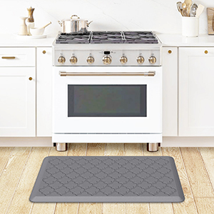 Kitchen Mat [2 PCS] Cushioned Anti-Fatigue Floor Mat, Waterproof Non-Skid Ergonomic Comfort Foam Rugs, Standing Mat for Kitchen, Floor,Office, Sink, Laundry(Grey)