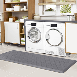 Kitchen Mat [2 PCS] Cushioned Anti-Fatigue Floor Mat, Waterproof Non-Skid Ergonomic Comfort Foam Rugs, Standing Mat for Kitchen, Floor,Office, Sink, Laundry(Grey)