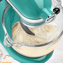 Glass Mixer Bowl For Kitchenaid Tilt-Head Stand Mixers 4.5-5 Quart, 5 qt Mixing Bowl Replacement For Kitchen aid With Measurement Markings,Handle