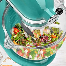 Glass Mixer Bowl For Kitchenaid Tilt-Head Stand Mixers 4.5-5 Quart, 5 qt Mixing Bowl Replacement For Kitchen aid With Measurement Markings,Handle