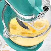 Glass Mixer Bowl For Kitchenaid Tilt-Head Stand Mixers 4.5-5 Quart, 5 qt Mixing Bowl Replacement For Kitchen aid With Measurement Markings,Handle