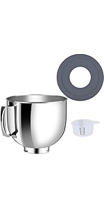 Glass Mixer Bowl For Kitchenaid Tilt-Head Stand Mixers 4.5-5 Quart, 5 qt Mixing Bowl Replacement For Kitchen aid With Measurement Markings,Handle