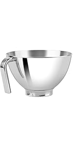 Glass Mixer Bowl For Kitchenaid Tilt-Head Stand Mixers 4.5-5 Quart, 5 qt Mixing Bowl Replacement For Kitchen aid With Measurement Markings,Handle