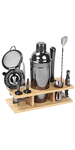 11Pcs-Cocktail Shaker Set Black Bartending Kit 25oz Cocktail Bar Set Cocktail Mix Drink Making Kit Professional Bar and Home Drink Bar Tools for Bartender(Matte Black)