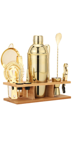 11Pcs-Cocktail Shaker Set Black Bartending Kit 25oz Cocktail Bar Set Cocktail Mix Drink Making Kit Professional Bar and Home Drink Bar Tools for Bartender(Matte Black)