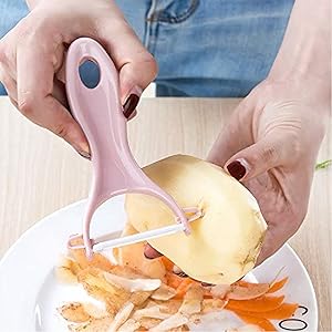 Potato Peelers 3 Pack, Fruit Peelers Potato Peeler, Cucumber, Apple Peelers for kitchen Original Vegetable Peeler-Set of 3 (Ceramic Blade)…