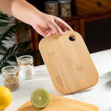 2 PCs Berkvee Small FSC-CERTIFIED Bamboo Wood Cutting Board Set – Mini Lightweight Wooden Cutting Board- BPA Free