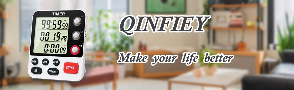 Digital 3 Channels Kitchen Cooking Multiple Timer with Large LCD Count Up Down Stopwatch ON Off Switch Timer for Teaching Reading 3-Level Adjustable Volume with Magnetic Back (Style C)