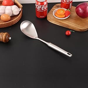 18/10 Stainless Steel Kitchen Utensils Set - 15” All Metal Cooking Tools, 11PCS - 2 Tongs, Fork, Solid Spoon, Slotted Spoon, Spatula, Soup Ladle, Skimmer, Slotted Spatula, Spaghetti Spoon, Large Spoon