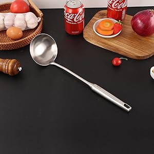 18/10 Stainless Steel Kitchen Utensils Set - 15” All Metal Cooking Tools, 11PCS - 2 Tongs, Fork, Solid Spoon, Slotted Spoon, Spatula, Soup Ladle, Skimmer, Slotted Spatula, Spaghetti Spoon, Large Spoon