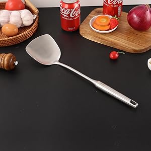 18/10 Stainless Steel Kitchen Utensils Set - 15” All Metal Cooking Tools, 11PCS - 2 Tongs, Fork, Solid Spoon, Slotted Spoon, Spatula, Soup Ladle, Skimmer, Slotted Spatula, Spaghetti Spoon, Large Spoon