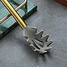 Gold Spaghetti Spoon, Berglander Non-stick Silicone Pasta Server With Titanium Gold Plating Handle, Spaghetti Server For Cooking, Pasta Fork, Noddle Fork, Dishwasher Safe, Easy to Clean