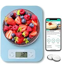 URAMAZ Food Scale with Nutritional Calculator, Digital Food Scales for Kitchen Scale Grams and Ounces, Smart Food Weight Scale for Weight Loss, 20 Nutrients Tracking, Diet, Calories, Meal Prep, 11lb