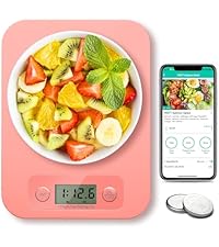 URAMAZ Food Scale with Nutritional Calculator, Digital Food Scales for Kitchen Scale Grams and Ounces, Smart Food Weight Scale for Weight Loss, 20 Nutrients Tracking, Diet, Calories, Meal Prep, 11lb